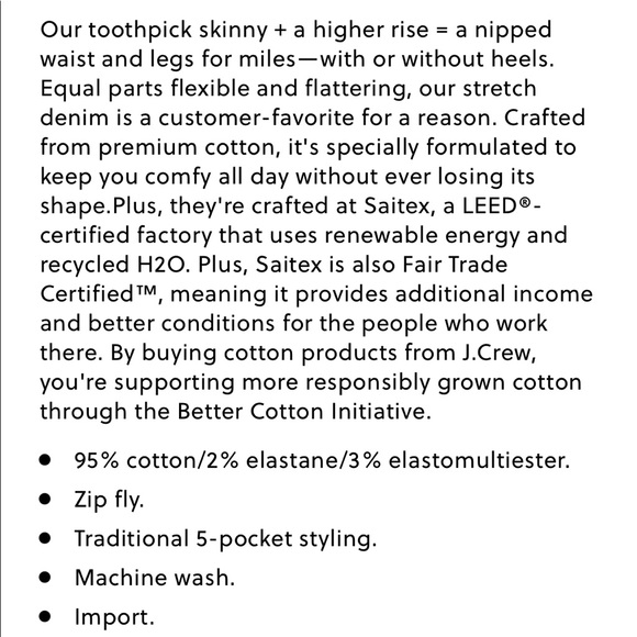 J.Crew high rise toothpick size Petite 28 - Picture 10 of 11